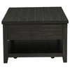 Ayne Lift-Top Coffee Table | Storage & Casters | Distressed Java Wood 48"