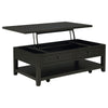 Ayne Lift-Top Coffee Table | Storage & Casters | Distressed Java Wood 48"