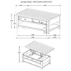 Ayne Lift-Top Coffee Table | Storage & Casters | Distressed Java Wood 48"