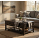 Ayne Lift-Top Coffee Table | Storage & Casters | Distressed Java Wood 48"
