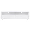 Siena TV St& Media Console with 2 Drawers | White High Gloss Wood 71"