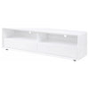 Siena TV St& Media Console with 2 Drawers | White High Gloss Wood 71"