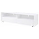 Siena TV St& Media Console with 2 Drawers | White High Gloss Wood 71"
