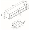 Siena TV St& Media Console with 2 Drawers | White High Gloss Wood 71"