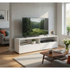Siena TV St& Media Console with 2 Drawers | White High Gloss Wood 71"