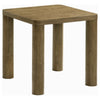 Givy Square Accent Side End Table | Pillar-Style Legs | Brown Oak 22"