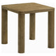 Givy Square Accent Side End Table | Pillar-Style Legs | Brown Oak 22"