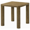 Givy Square Accent Side End Table | Pillar-Style Legs | Brown Oak 22"