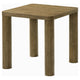 Givy Square Accent Side End Table | Pillar-Style Legs | Brown Oak 22"