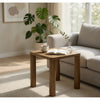 Givy Square Accent Side End Table | Pillar-Style Legs | Brown Oak 22"