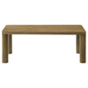 Givy Cocktail Coffee Table | Pillar-Style Legs | Brown Oak Wood 47"