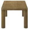 Givy Cocktail Coffee Table | Pillar-Style Legs | Brown Oak Wood 47"