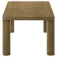 Givy Cocktail Coffee Table | Pillar-Style Legs | Brown Oak Wood 47"