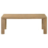 Givy Cocktail Coffee Table | Pillar-Style Legs | Light Oak Wood 47"