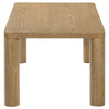 Givy Cocktail Coffee Table | Pillar-Style Legs | Light Oak Wood 47"