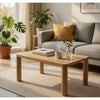 Givy Cocktail Coffee Table | Pillar-Style Legs | Light Oak Wood 47"