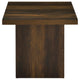 Darla Square Side-End Table with Block Style Base | Brown Wood 24"