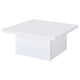 Darla Square Coffee Table | Block Style Base | White Gloss Wood 36"