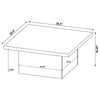 Darla Square Coffee Table | Block Style Base | White Gloss Wood 36"