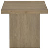 Darla Square Side-End Table | Block-Like Base | Latte Brown Wood 24"