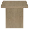 Darla Square Side-End Table | Block-Like Base | Latte Brown Wood 24"