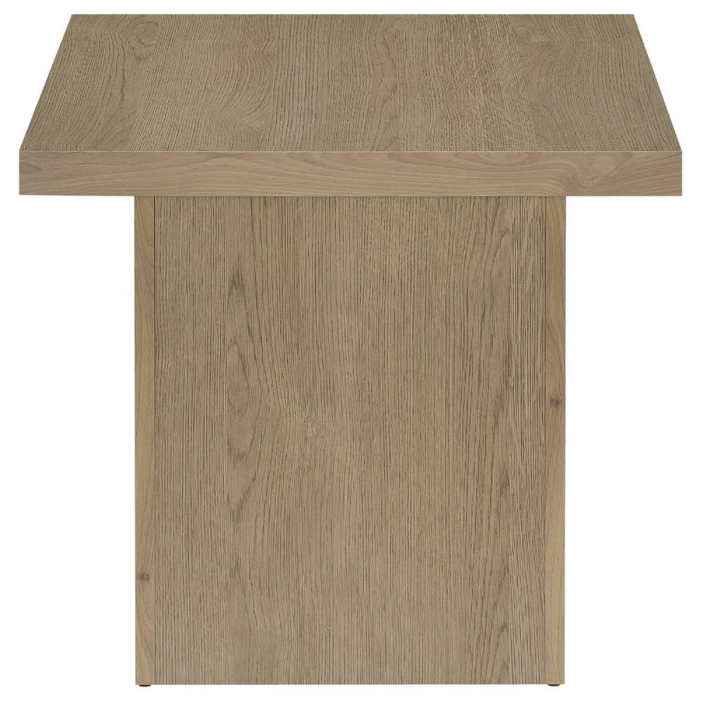 Darla Square Side-End Table | Block-Like Base | Latte Brown Wood 24"