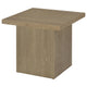 Darla Square Side-End Table | Block-Like Base | Latte Brown Wood 24"