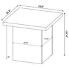 Darla Square Side-End Table | Block-Like Base | Latte Brown Wood 24"