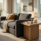 Darla Square Side-End Table | Block-Like Base | Latte Brown Wood 24"