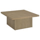 Darla Square Cocktail Coffee Table | Pedestal Base | Brown Wood 36"