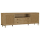 Fij TV St& Media Console w Drawers | Rattan Cane Doors | Brown Wood 80"