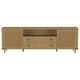 Fij TV St& Media Console w Drawers | Rattan Cane Doors | Brown Wood 80"