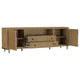 Fij TV St& Media Console w Drawers | Rattan Cane Doors | Brown Wood 80"