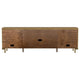 Fij TV St& Media Console w Drawers | Rattan Cane Doors | Brown Wood 80"