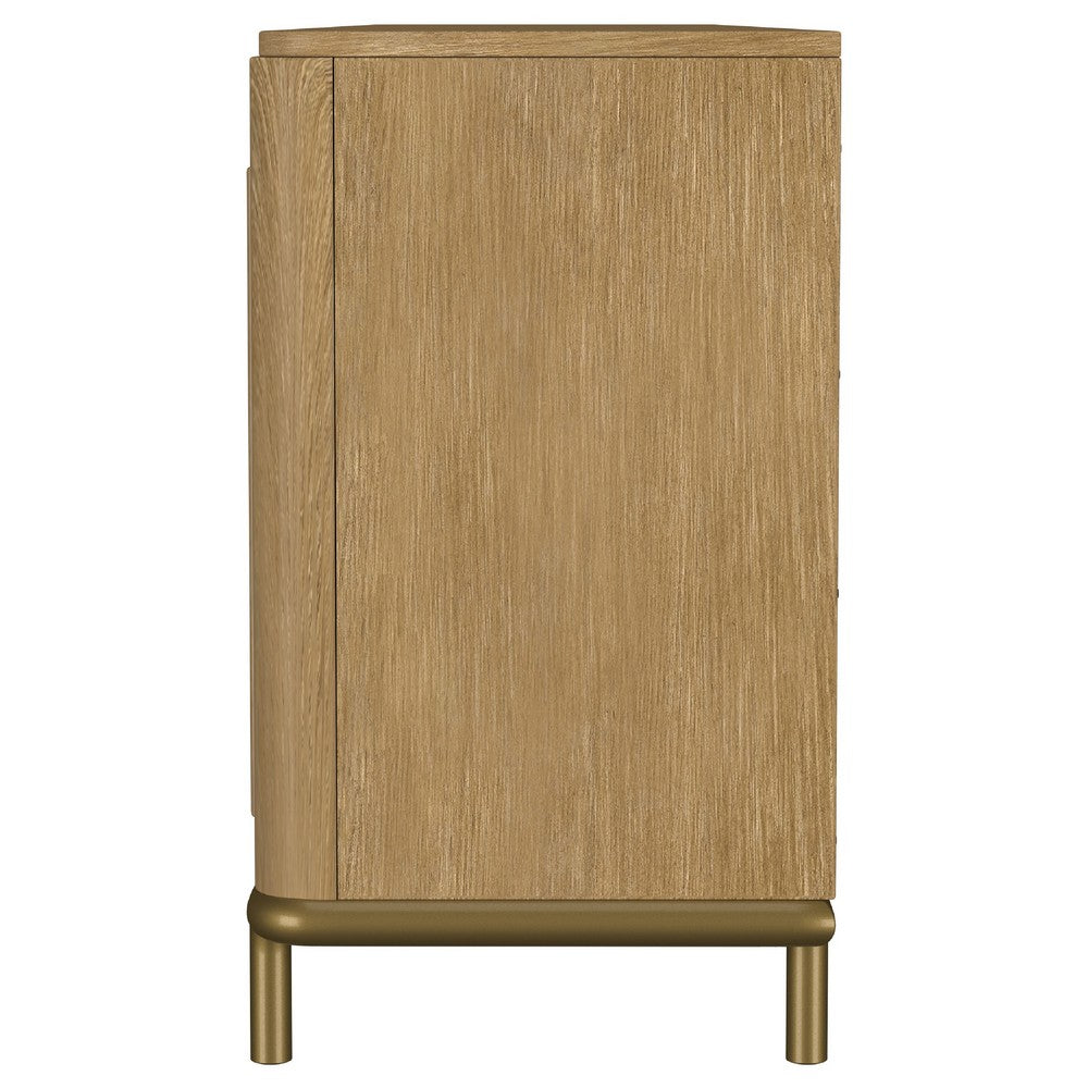 Fij TV St& Media Console w Drawers | Rattan Cane Doors | Brown Wood 80"