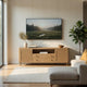 Fij TV St& Media Console w Drawers | Rattan Cane Doors | Brown Wood 80"