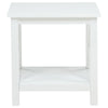 Yuzie Side End Table with Open Shelf | X-Side Frame | White Wood 20"