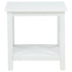 Yuzie Side End Table with Open Shelf | X-Side Frame | White Wood 20"