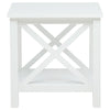 Yuzie Side End Table with Open Shelf | X-Side Frame | White Wood 20"