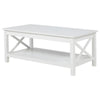 Yuzie Lift-Top Coffee Table with Hidden Storage and Shelf | White Wood 44"