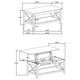 Yuzie Lift-Top Coffee Table with Hidden Storage and Shelf | White Wood 44"