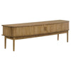 Elora TV St& Media Console with Reeded Doors | Brown Rubberwood 71"