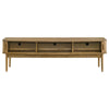 Elora TV St& Media Console with Reeded Doors | Brown Rubberwood 71"