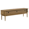 Elora TV St& Media Console with Reeded Doors | Brown Rubberwood 71"
