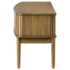 Elora TV St& Media Console with Reeded Doors | Brown Rubberwood 71"
