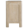 Pira TV St& Media Console with 2 Glass Door Cabinets | Brown Wood 71"
