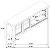Pira TV St& Media Console with 2 Glass Door Cabinets | Brown Wood 71"