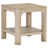 Pira Square Side-End Table | Open Shelf | Distressed Brown Wood 22"