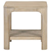 Pira Square Side-End Table | Open Shelf | Distressed Brown Wood 22"