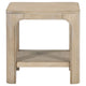 Pira Square Side-End Table | Open Shelf | Distressed Brown Wood 22"